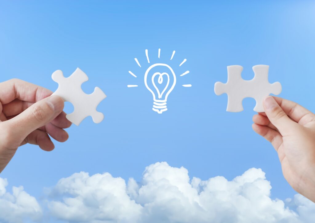 ピースが重なるイメージ